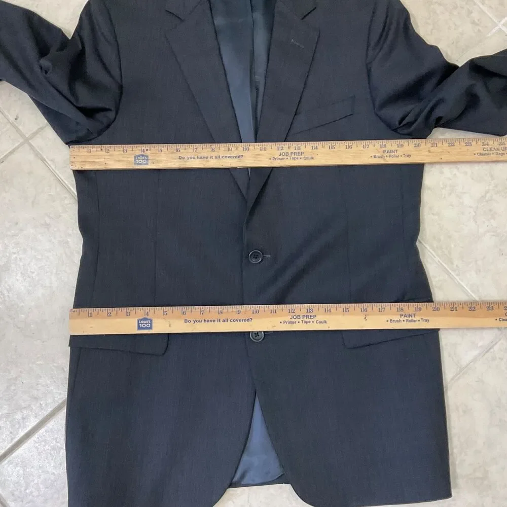 Brooks Brothers Mens  Estrato Trabaldo Togna Blazer Italy 40R Charcoal Black  *